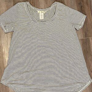Striped Black & White T-Shirt Brand New W/O Tags